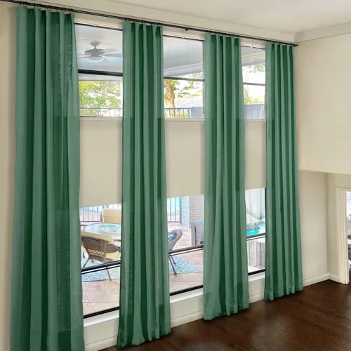 Miniatura 12 de ChadMade Cortinas de lino de 216 pulgadas de largo, 2 paneles de 52 pulgadas de ancho x 216 pulgadas de largo, color gris carbón, bolsillo para # 16