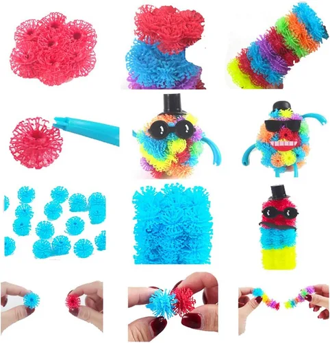 Miniatura 5 de OMGOD 640 piezas de bloques adhesivos de construcción conectan juguetes, Blox de bloques de gelatina para niños, construcción básica de mezcla STEM