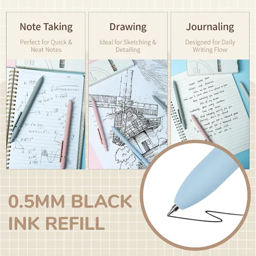 Miniatura 4 de YOXMJDB Bolígrafos de gel, 5 bolígrafos de tinta negra de punta fina de 0.020 in de escritura suave japoneses de alta gama para diario, tomar notas