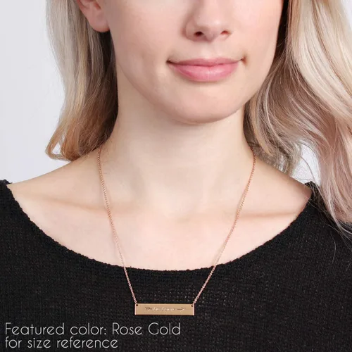 Miniatura 2 de RIAH FASHION Collar de barra con dije de mensaje positivo inspirador Placa de letras grabada delicada cadena Be Brave, Follow Your Heart, Love