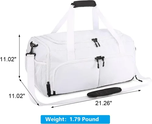 Miniatura 3 de Sucipi Bolsa de gimnasio para hombres y mujeres, bolsas de viaje pequeñas con compartimento para zapatos y bolsillo húmedo, bolsa ligera de fin