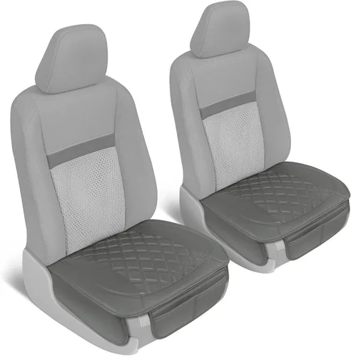 Miniatura 6 de Motor Trend Funda para Asiento Trasero - Funda de Asiento Trasero de Cuero Sintético Beige con Costuras en Diamante para Coches, Camiones, SUV
