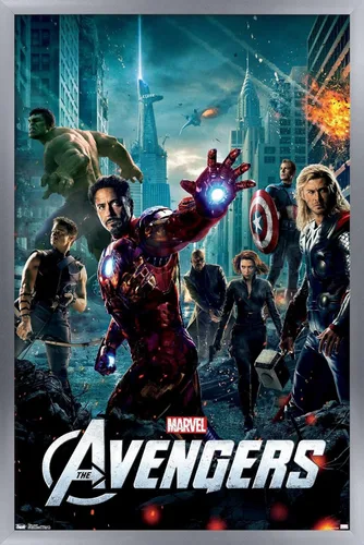 Miniatura 11 de Marvel Avengers: Póster de pared de una hoja, 22.4 pulgadas de largo x 14.7 pulgadas de ancho, versión enmarcada de madera de granero