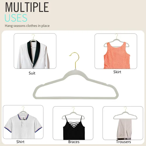 Miniatura 8 de ManGotree Perchas de terciopelo para abrigos, perchas antideslizantes de fieltro para trajes, colgador de ropa ultradelgado que ahorra espacio
