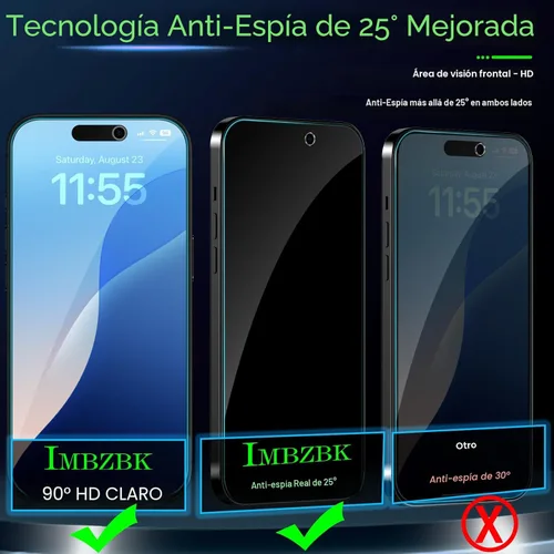 Miniatura 2 de IMBZBK [Eliminación automática de polvo] Paquete de 3 protectores de pantalla de privacidad para iPhone 17 Pro Max [6.9 pulgadas] Accesorios 17 Pro
