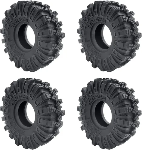 Miniatura 7 de 4 neumáticos de oruga de 1.0 pulgadas, neumáticos de goma suave de 2.441 in para 1/24 Axial SCX24 Deadbolt Bronco RC Crawler Car (c)