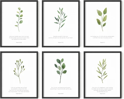 Miniatura 11 de HAUS AND HUES Decoración de pared con versículos bíblicos, juego de 6 impresiones artísticas de las Escrituras cristianas, decoración de pared