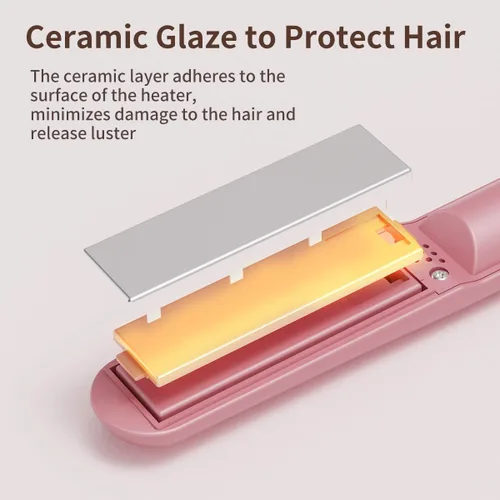 Miniatura 4 de Alisador y rizador de pelo inalámbrico 2 en 1, plancha plana de cerámica, mini inalámbrico, portátil, herramientas calientes de viaje, rizado recto
