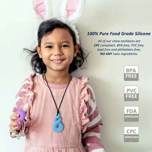 Miniatura 4 de Collar masticable, juguetes sensoriales para niños con autismo, paquete de 10