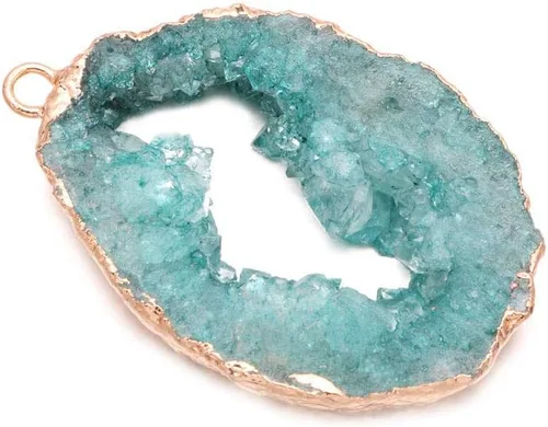 Miniatura 4 de 5 dijes naturales de ágata irregular, geoda, cuarzo, cristal druzy, colgante para collares, fabricación de joyas