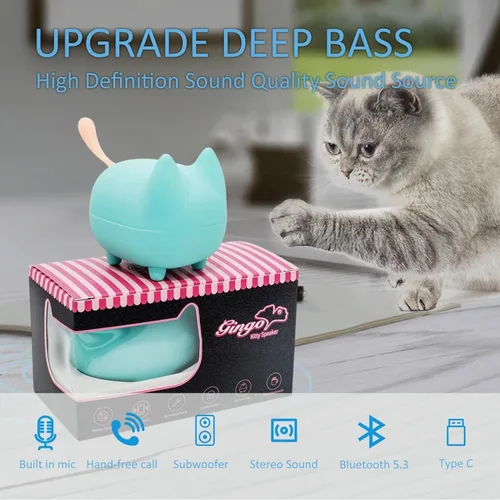 Miniatura 6 de gingo Altavoz Bluetooth portátil, mini altavoces inalámbricos con claridad estéreo, emparejamiento TWS, micrófono integrado, súper graves, tiempo