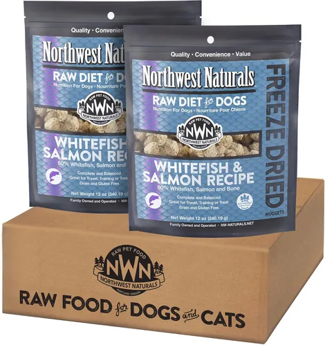 Miniatura 10 de Northwest Naturals Alimento liofilizado para perros de pescado blanco y salmón - Nuggets de tamaño bocado - Sin granos, alta en proteínas, dieta