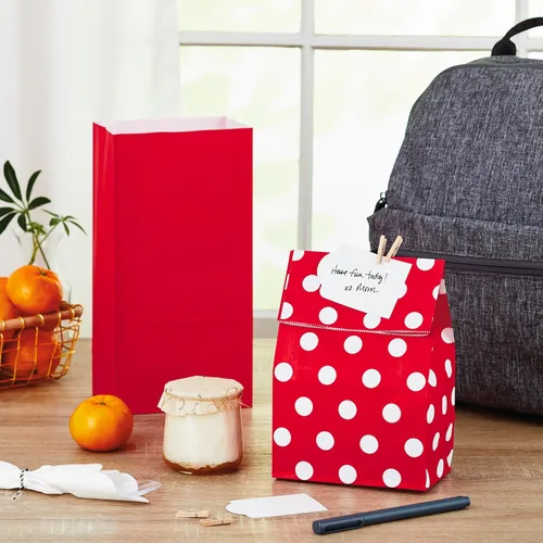 Miniatura 7 de Hallmark Bolsas rojas para obsequios de fiesta y golosinas envueltas, diseños variados