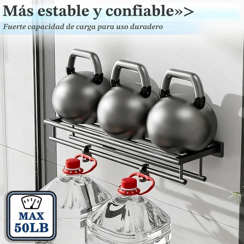 Miniatura 7 de Alise Toallero Doble para Baño Montado en la Pared, Soporte de Toalla de Baño de 24 Pulgadas Toallero Negro con Barras de Toalla Dobles, Barra