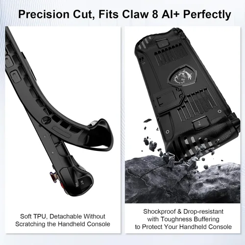 Miniatura 4 de Pidynx Full Protection Kit Compatible with MSI Claw8 - Storage Bag + Protective Case + 8" Tempered Glass Protector for Claw 8 Handheld EVA Leather