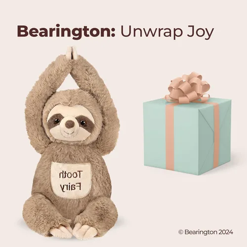 Miniatura 5 de Bearington Lil' Sammy - Animal de peluche de perezoso – Soporte de dientes de hada de 12 pulgadas con piel de felpa suave, brazos largos para colgar