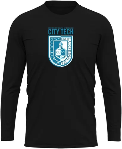Miniatura 166 de Camisa deportiva de manga larga oficial de la NCAA Collegiate para hombre, colección negra con logotipo primario