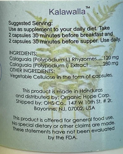 Miniatura 2 de (Calaguala) con Polypodium Leucotomos para el apoyo del sistema inmunológico, extracto 50:1 de mayor potencia 400 mg (120 cápsulas vegetales)
