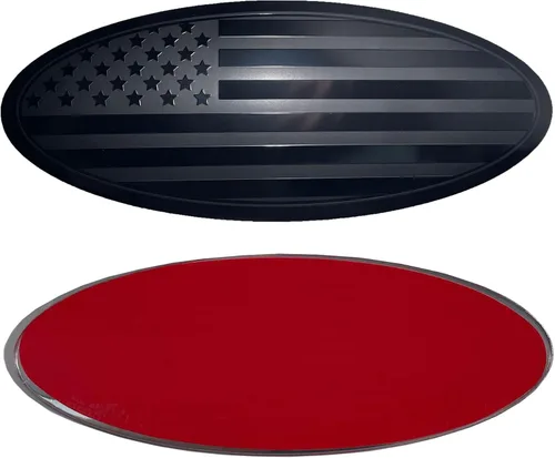 Miniatura 13 de CONGCONG Emblema para Ford Bronco, superposición de 5 pulgadas para portón trasero emblema ovalado de bandera americana negra para Ford Bronco Negro