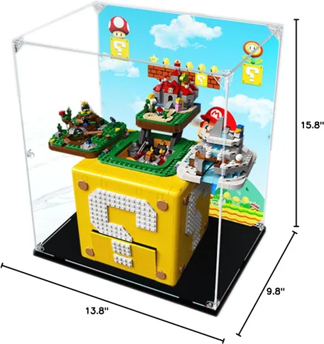 Miniatura 9 de Vitrina acrílica para Lego Super Mario 64 Question Mark Block 71395, escaparate, protege y decora modelo con almacenamiento a prueba de polvo