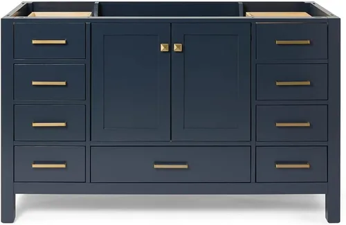 Miniatura 44 de ARIEL Cambridge - Mueble base de tocador de baño de 36 pulgadas, madera maciza, 2 puertas de cierre suave, 5 cajones de cola de milano