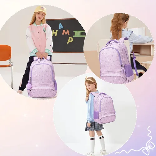 Miniatura 21 de Juego de mochila para niñas con diseño de unicornio, mochila escolar para niños, mochila para libros para niñas, set 3 en 1, regreso a clases