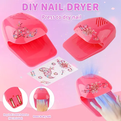 Miniatura 6 de Juego de esmaltes de uñas para niñas, kit de salón de esmalte de uñas de secado rápido, esmalte de uñas despegable, juguetes de regalo ideal