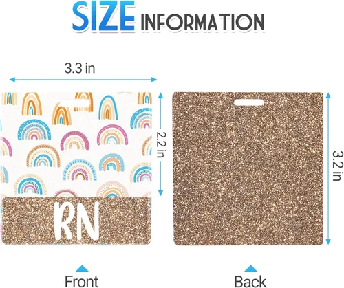 Miniatura 3 de Plifal RN Porta Insignia con Soporte de Tarjeta para Enfermera, Accesorios de Enfermería, Insignia de Enfermera Registrada Horizontal, Rn Rainbow