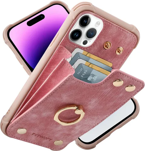 Miniatura 7 de Funda tipo cartera compatible con iPhone XR/10R con tarjetero de crédito, funda protectora de cuero a prueba de golpes compatible con anillo