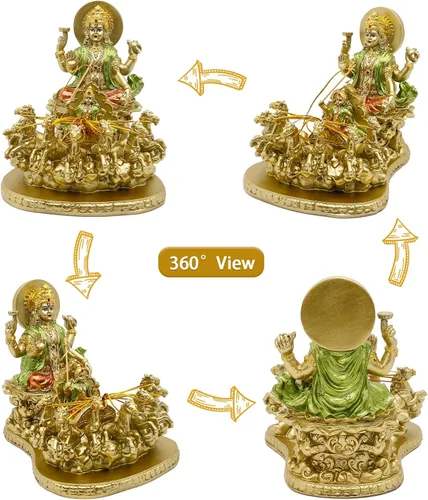 Miniatura 2 de Escultura hindú Dios Señor Surya-Sun – India Regalos religiosos Artesanía Dios Suryadev Figura Hinduismo Murti Hogar Mandir Templo Altar Pooja