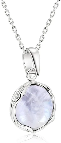 925 Sterling Silver Gemstone Necklace Women - Gemstone Pendant Necklace Silver- Birthstone Necklace - Silver Jewelry for Women- Minimalist Jewelry-