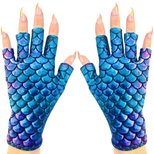 Miniatura 47 de ManiGlovz - Guantes de uñas originales con protección UPF 50+ UV Guantes de manicura de gel y guantes anti UV sin dedos para mujeres Se pueden