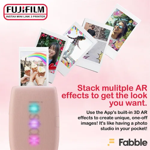 Miniatura 4 de Fujifilm Impresora Instax Mini Link 3 para smartphone, paquete Rosa Pink con funda protectora, película instantánea de paquete doble (20 hojas)