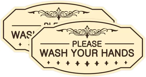 Miniatura 40 de Signs ByLITA Letrero de Victorian Please Wash Your Hands (plata cepillada) - Grande Brushed Silver