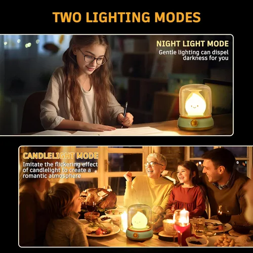 Miniatura 3 de Paquete de 2 luces nocturnas de fogata fantasma, pequeña lámpara de escritorio bonita, lámpara de mesa de noche inalámbrica regulable, luz nocturna
