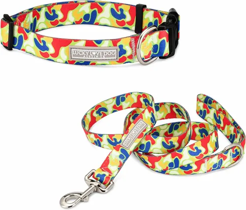 Miniatura 29 de Lucky Love Dog - Collar de perro ajustable con hebilla de fácil clic para los grandes, duradero y cómodo para perros machos y hembras, collar