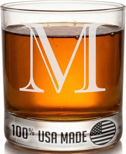Miniatura 23 de Monograma grabado de cristal de whisky Rocks de 11 onzas (letra S), regalos de bourbon personalizados de la A-Z para hombres, día del padre, vidrio