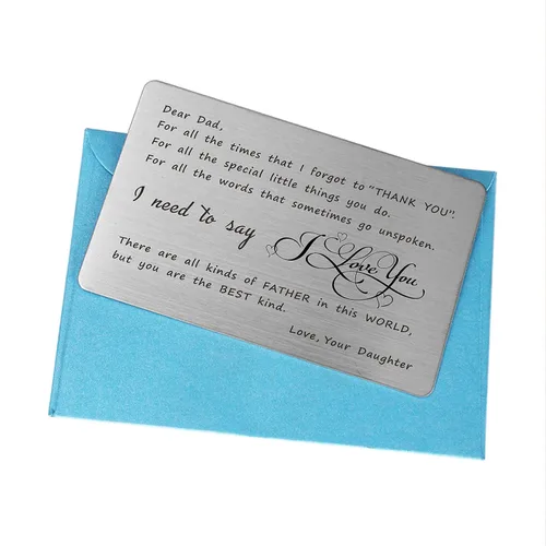 Miniatura 5 de FALOGIJE Tarjeta de cartera para papá de hija - You Are the Best Kind Father in the World - Día del Padre, regalos de cumpleaños para papá de parte