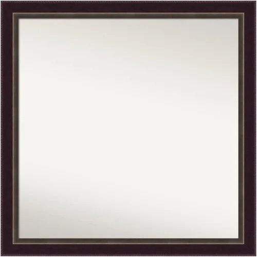 Miniatura 299 de Amanti Art Espejo de baño de bronce para sobre el fregadero, 24 x 24 pulgadas, espejo cuadrado de bronce Lara para tocador, marco de madera