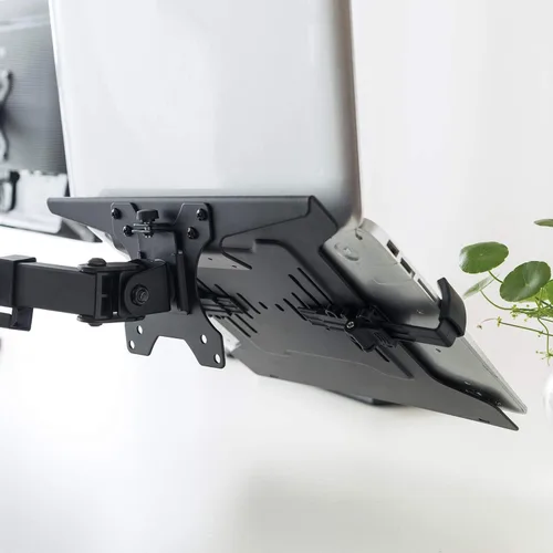 Miniatura 4 de HumanCentric Bandeja de montaje VESA para laptop para brazos y soportes de monitor, se adapta a agujeros de montaje VESA de 75 x 75 y 3.937 x 3.937