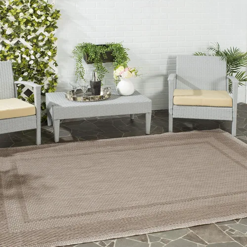 Miniatura 27 de SAFAVIEH Alfombra lavable al aire libre Courtyard Collection - 2'3" x 5', beige y negro, no desprende pelusa y fácil de limpiar, ideal para patio