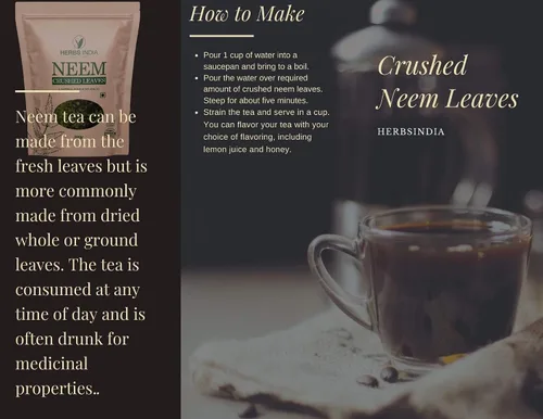 Miniatura 3 de Hojas de neem trituradas (no en polvo), bueno para hacer té fresco de hojas de neem 21.16 oz (21.2 onzas), suplementos herbales - HerbsIndia