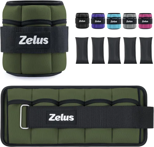 Miniatura 8 de ZELUS - 1 par de pesas de tobillo ajustables, correas de peso para piernas modularizadas de 2, 4, 6, 8, 10 libras para mujeres y hombres, juego