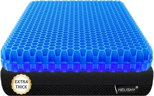 Miniatura 10 de Cojín de asiento de gel de 20 pulgadas para aliviar la presión sentado durante mucho tiempo, cojines de gel grandes y gruesos para sillas