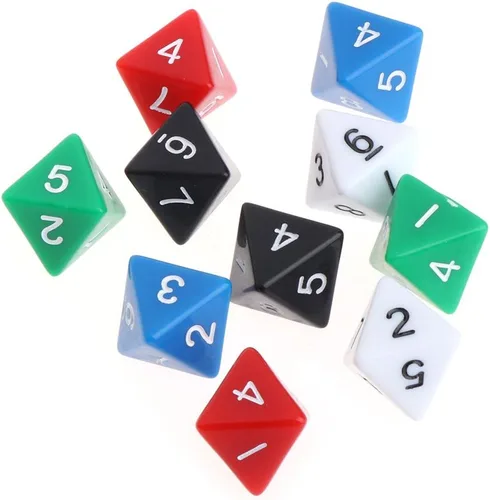 Miniatura 3 de 10 unids/pack acrílico 8 caras D8 diversas formas escultura digital dados para club fiesta familia juego de mesa accesorios