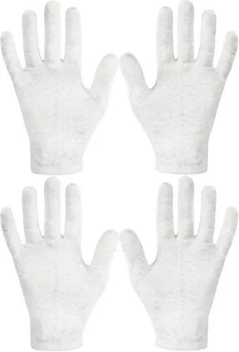 Eurow Guantes cosméticos de algodón hidratantes terapéuticos para manos secas y belleza, blancos, 2 unidades