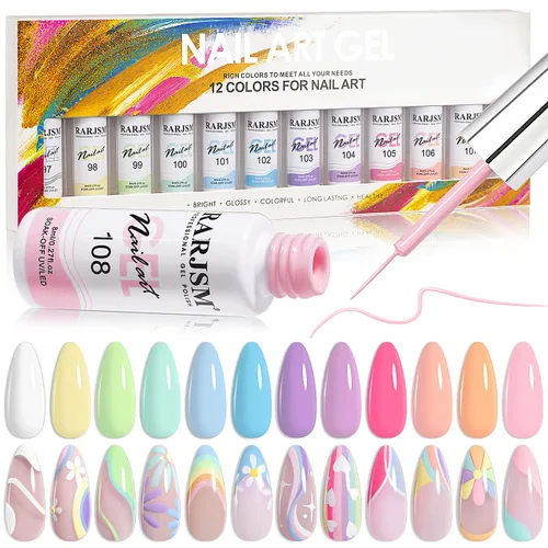Miniatura 9 de RARJSM Juego de esmaltes de uñas de gel que cambian de color de temperatura, 12 colores que cambian el estado de ánimo, rosa, naranja, rojo, azul