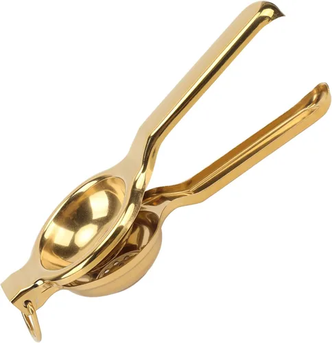 Miniatura 8 de Exprimidor de limón de acero inoxidable, exprimidor ergonómico de mano con mango ultralargo y elevación para la cocina (dorado)