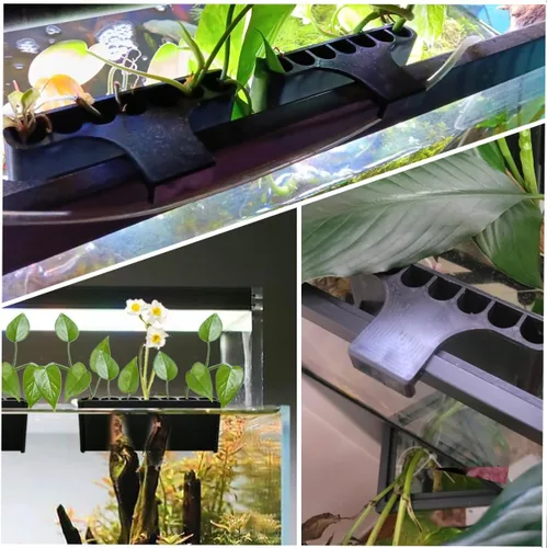 Miniatura 6 de 2 vasos para plantas acuáticas mejoradas con 7 agujeros para pecera, perfecto para cultivo acuapónico y decoraciones de paisajes acuáticos
