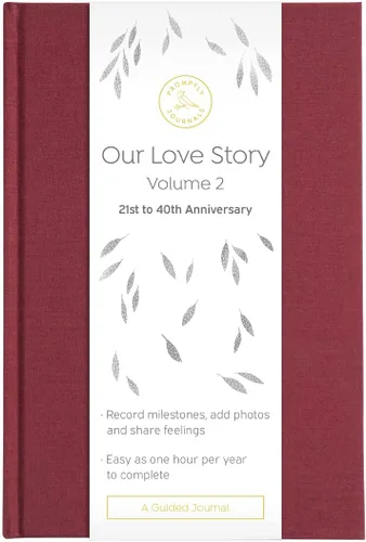 Miniatura 9 de Promptly Journals, Nuestra historia de amor Volumen 2: 21 a 40 aniversario (Gris, Lino) Diario de recuerdos de pareja